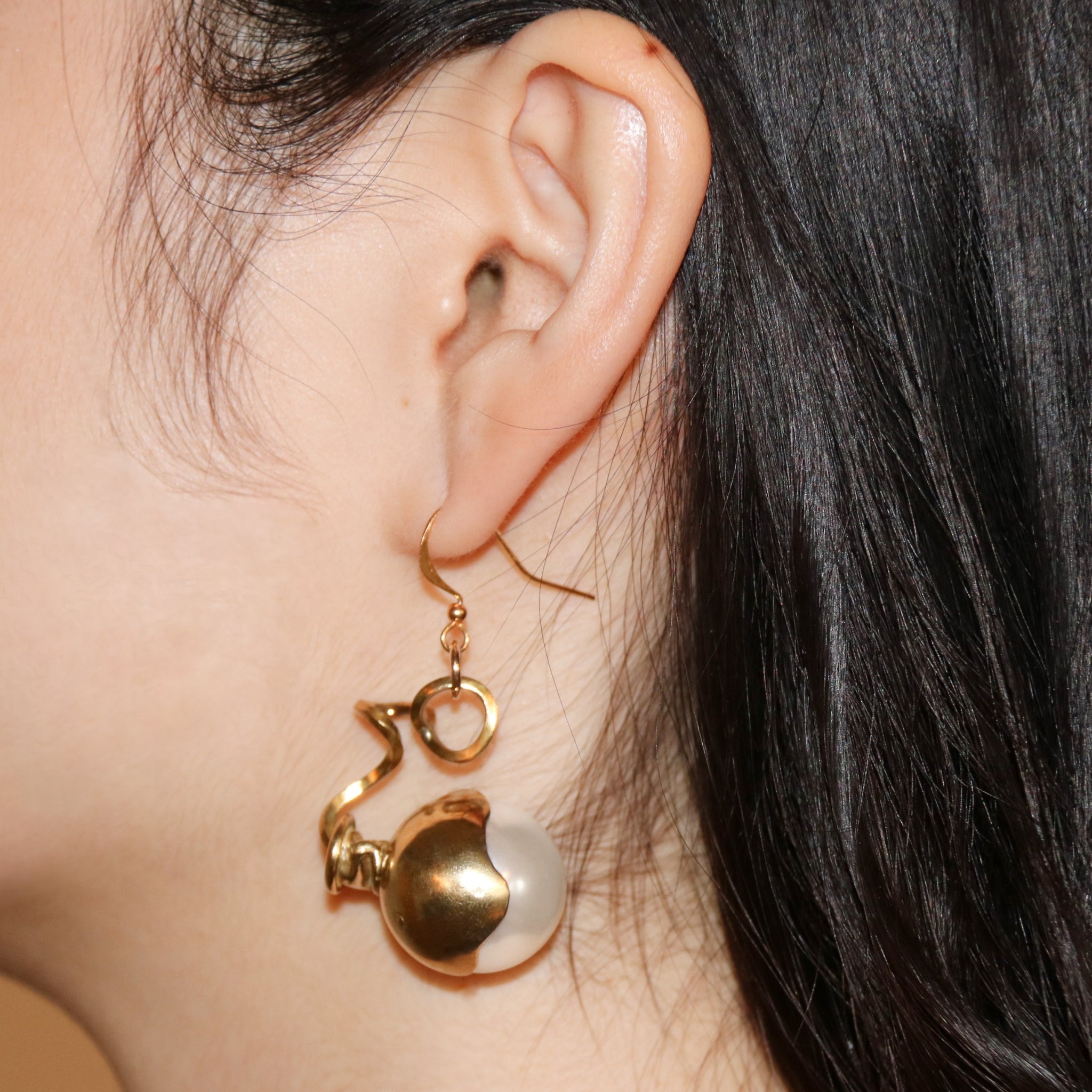 Balloon Monster Earrings in 18ct Gold-Plated Brass